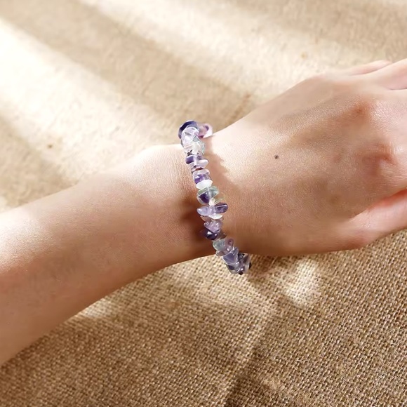 Bracelet And Earrings Set Natural Stone Healing Amethyst Energy - Picture 15 of 16